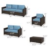 Patio Furniture Set, Cushions, Sofa, Loveseat, Storage Table - 3 of 4