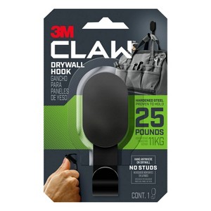 3M Claw 25lb Hanging Hook Black - 1 of 4