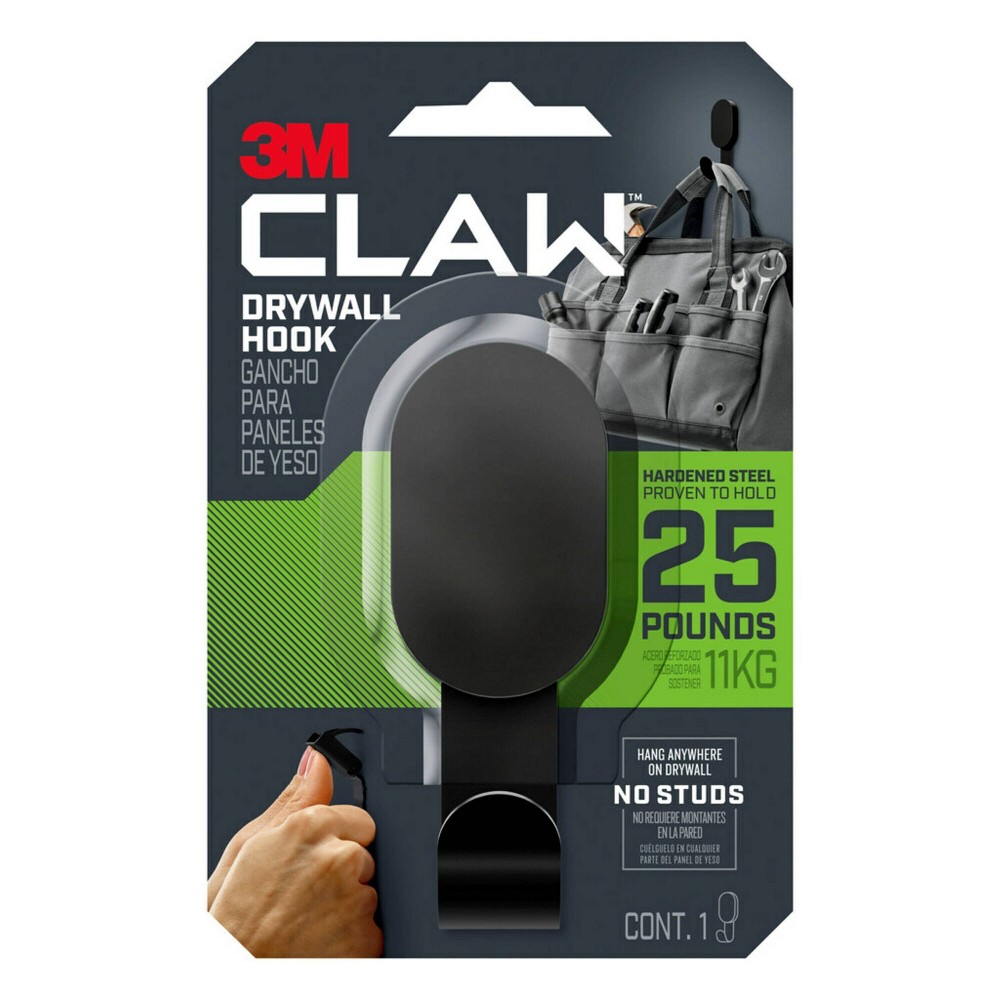 3M Claw 25lb Hanging Hook Black