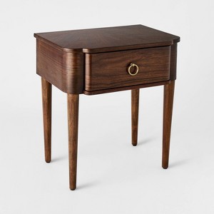 Nephi One Drawer Accent Table Walnut Brown Wood Veneer - Threshold™ designed with Studio McGee - 1 of 4