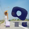 Unique Bargains Inflatable Travel Pillow Press to Inflate for Airplane Train Office - 2 of 4