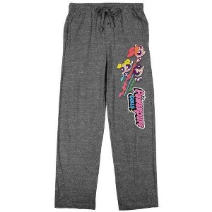 Powerpuff Girls Blossom Bubbles and Buttercup Men's Charcoal Heather Sleep Pants - 1 of 2