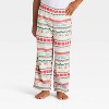 Toddler "Let it Snow" Fair Isle Microfleece Holiday Matching Family Pajama Pants - Wondershop™ Cream - 2 of 4