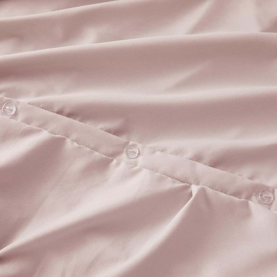 Blush Full Size Pintuck Microfiber Duvet Cover Set