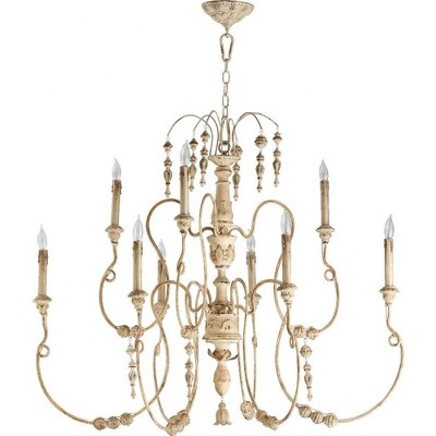 Quorum Lighting Salento 9-Light Chandelier, Persian White, 40.5 Width, 32 Height