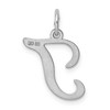 Black Bow Jewelry Sterling Silver, Sophia Collection, Small Script Initial T Pendant - 3 of 4