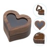Unique Bargains Heart Shaped Wooden Engagement Ring Box Jewelry Storage - 3 of 4