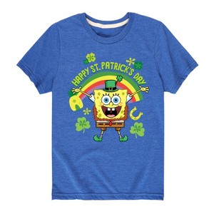 Boys' - SpongeBob Squarepants - Happy St Patricks Day Short Sleeve Graphic T-Shirt - 1 of 4