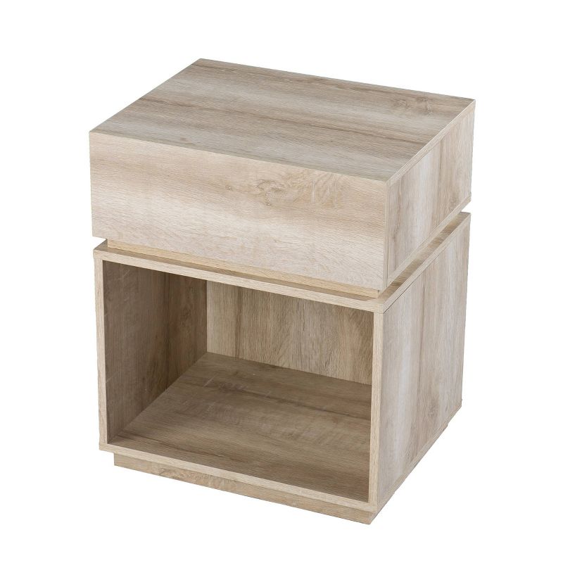 Gelday Side Table with Charging Station Whitewashed Oak - Aiden Lane, 1 of 12