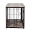 Dog Crate Furniture with Cushion, Wooden Dog Crate Table, Double Doors Furniture, Heavy Duty End Table Dog Crate for Dogs Indoor, Dog Cage Medium, B - 3 of 4