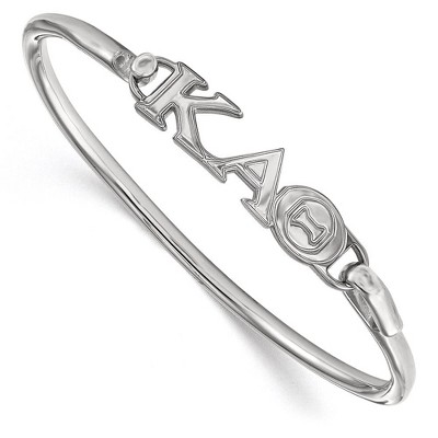 Black Bow Jewelry Sterling Silver Kappa Alpha Theta Greek Life Bangle Bracelet 7 Inch