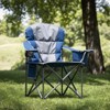 FURNIinspire Outdoor Portable Chairs Oversized Camping Folding Chair, Padded Chair With Cup Holder Storage, Cooler Bag, Blue , 25.19"*25.19"*42.12" - 4 of 4