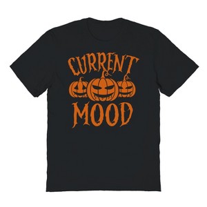 Rerun Island Men's Current Mood Pumpkins Halloween Short Sleeve Graphic Cotton T-Shirt - 1 of 2