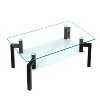 CAVINAS Coffee Tables for Living Room Modern Rectangle Coffee Table Clear Glass Tabletop Side Center Tables for Apartments - 2 of 4