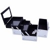 Aluminum Alloy Makeup Train Case Jewelry Organizer with Accordion Compartments for Travel and Professional Use - 4 of 4