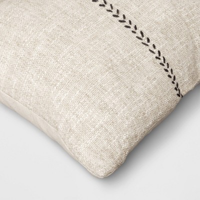 Oversized Stitched Lumbar Throw Pillow Neutral - Threshold&#8482;_2