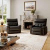Oversized Wide Recliner Chair - Heat and Massage, PU Leather Extra Wide Manual Recliner for Adults, Large Lazy Chair with 1.5X Sponge Comfort Arm - 3 of 4