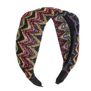Unique Bargains Women's Fashion Colorful Wave Wide 1 Pc - 1 of 4