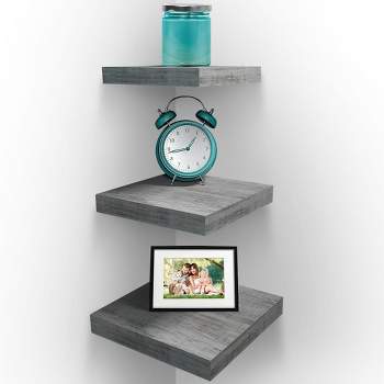 Sorbus 3 Piece Set Floating Square Shelves - Stylish, Versatile & Easy to Install! Perfect for Showpieces & Decor