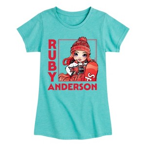 Girls' - Rainbow High - Ruby Anderson Christmas Fitted Short Sleeve Graphic T-Shirt - 1 of 4