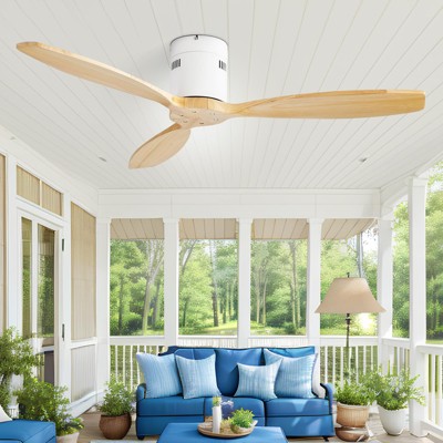 HOMLUX 52" Remote Control Ceiling Fan with Reversible Motor,Brown