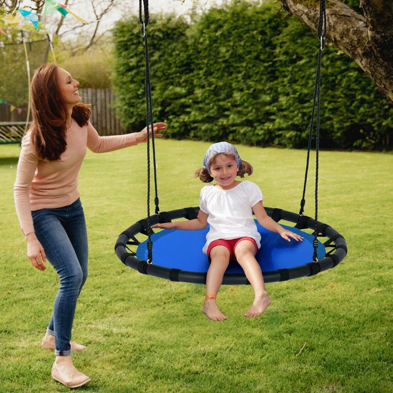 Costway 40'' Flying Saucer Round Tree Swing Kids Play Set w/ Adjustable Ropes Outdoor, 2 of 11