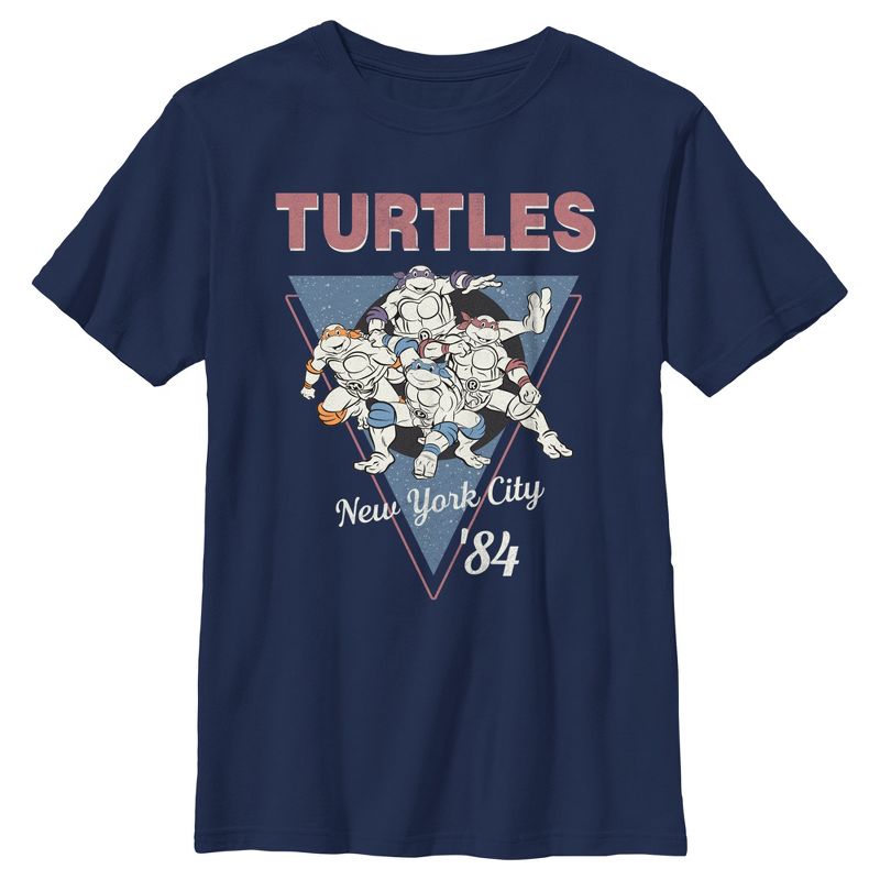 Boy's Teenage Mutant Ninja Turtles Vintage Group Triangle T-Shirt, 1 of 5