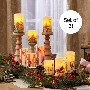 The Lakeside Collection Set of 3 Themed LED Candles - 1 of 2