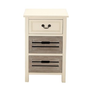 Farmhouse Wooden Side Table White - Olivia & May - 1 of 4