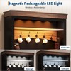 Coffee Bar Cabinet with LED Light, 72" Tall Coffee Bar Hutch with Storage, Sideboard Buffet Cabinet with Microwave Stand/Glass Shelf/6 Hooks/3 Drawers - 4 of 4