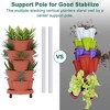 VECELO 5-Tier Vertical Garden Planter, Self Watering Stackable Planter with Wheels for Strawberries, Flowers, Vegetables, Set of 1/2 - 4 of 4