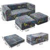 Hooseng Glow in The Dark Kids Modular Sofa, 3-in-1 Convertible Toddler Play Couch with Memory Foam & Floor Cushion for Playroom & Bedroom - 4 of 4