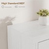 Farmhouse TV Stand for 80 Inch TVs,  with 4 Storage Drawers & 3 Open Shelf, White Television Consoles Stands for Living Room, Bedroom - 4 of 4
