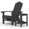 vidaXL Patio Adirondack Chair with Table - Outdoor HDPE Set in Anthracite - 2 of 4