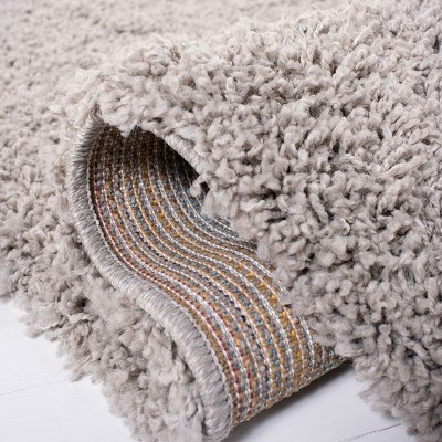 Taupe Hand-knotted Synthetic Shag Rug 9' x 12'