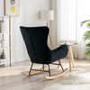 Upholstered Rocking Accent Chair With High Backrest And Armrests-ModernLuxe - 4 of 4
