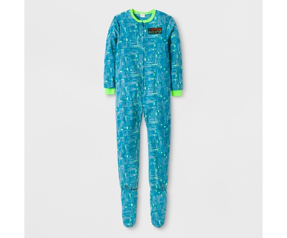 Boys' Inventor Graphic Footed Sleeper - Cat & Jack&#153; Aqua S
