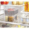 Recycled Plastic Crisp Produce Storage Containers with Lid and Colander Basket Designed to Keep Food Fresh Longer, 8.32” x 6.32” x 3.76”, Clear/Gray - 3 of 4