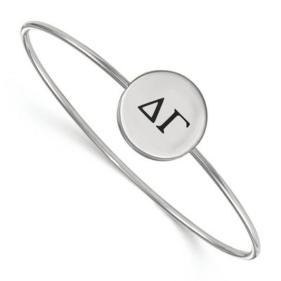 Black Bow Jewelry Sterling Silver Delta Gamma Greek Life Bangle Bracelet 7 Inch