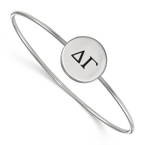 Black Bow Jewelry Sterling Silver Delta Gamma Greek Life Bangle Bracelet 7 Inch - 1 of 3