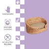 THE LICKER STORE Curvy Classic Handwoven Rattan Dog Bed with Machine-Washable Cushion - 2 of 4