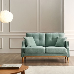 NicBex Modern Waterproof Fabric Loveseat Sofa with 2 Back Pillows & USB Port,Button Tufted Design,2-Seater Couch for Living Room - 1 of 4