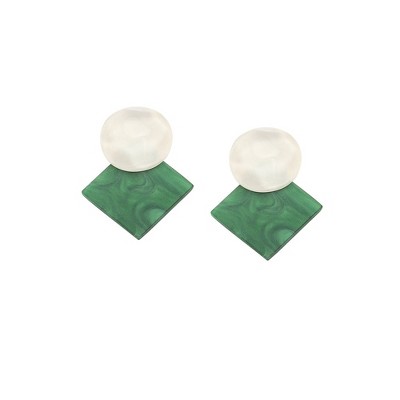 SOHI Women's Gold Geometric Drop Earrings
