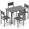 Resenkos Kitchen Table and Chairs Sets,Dining Table Set,5 Piece Dining Table Set Industrial Style Kitchen Table and Chairs for 4-Grey Gray - 4 of 4