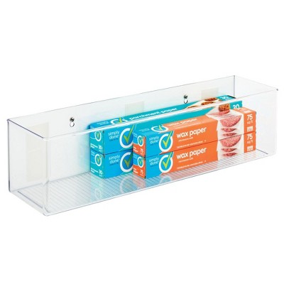 Mdesign Plastic Bathroom Organizer Bin, Adhesive Mount For Wall, 2 Pack,  Clear : Target