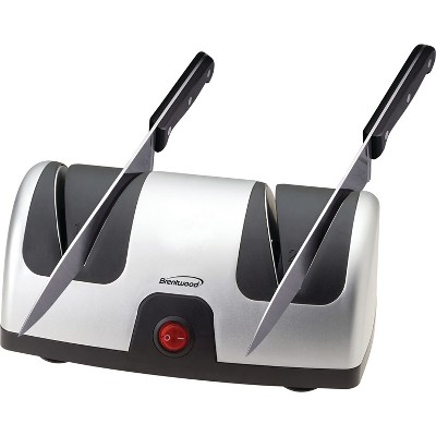 Brentwood Silver and Black 2-Stage Electric Knife Sharpener