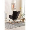 VASIP Teddy Fabric Rocking Gilder ,Wooden Rocking Legs Chair for Living Room,Ivory - 2 of 4