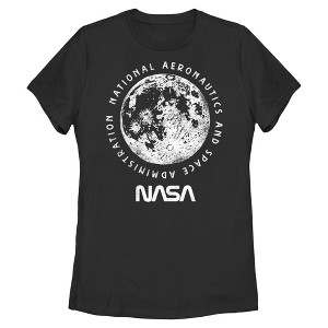 NASA Juniors Womens Big Moon Distressed Short Sleeve T Shirt : Target