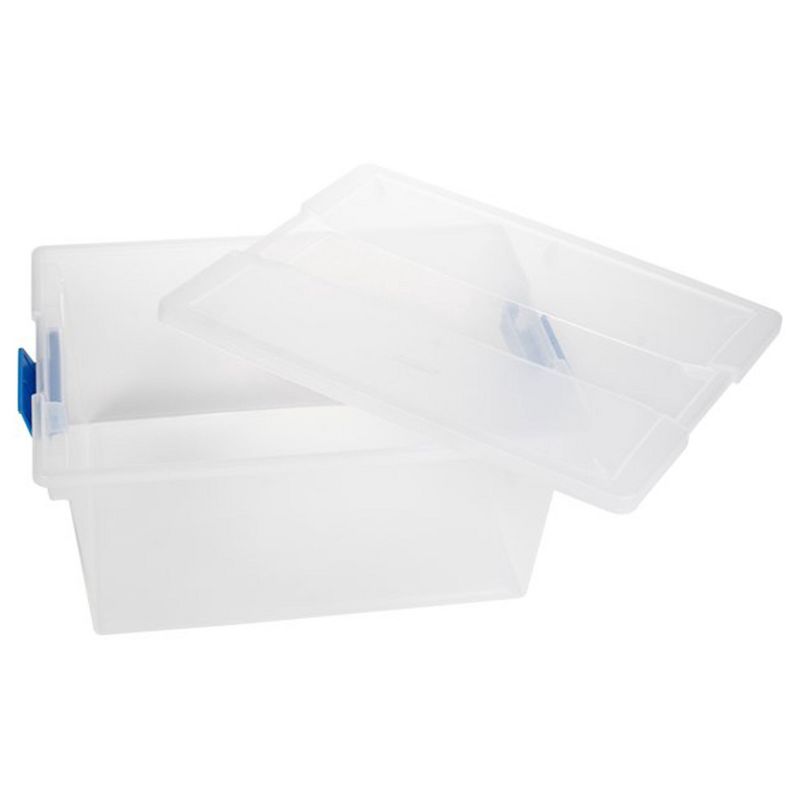 Sterilite Medium Clear Multipurpose Plastic Storage Tote, 8 Pack, and Large Clear Multipurpose Plastic Storage Tote, 8 Pack for Home Organization, 4 of 7