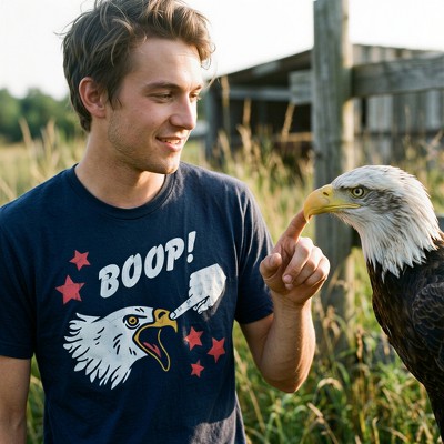 Мужские футболки Crazy Dog T-Shirts, Inc. Mens Funny T Shirts Boop Bald Eagle Sarcastic Fourth Of July Tee For Men - Crazy Dog Men's T Shirt For Fourth Of July Navy M — фото 3